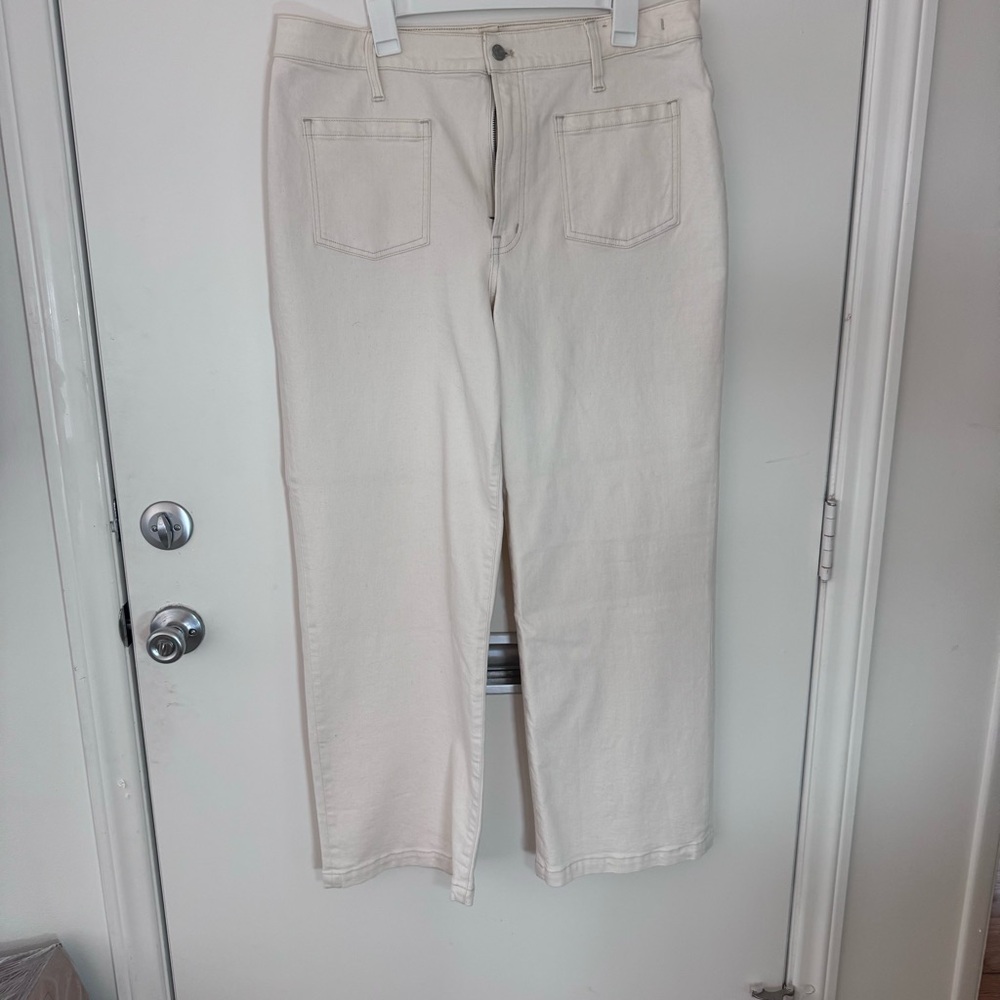 Madewell The Perfect Vintage Wide Leg Jean in Cream Size 33